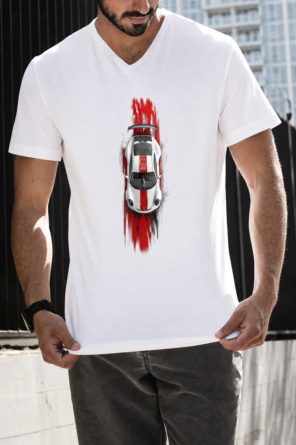 Men's Sports Car Graphic T-Shirt โ White alternate