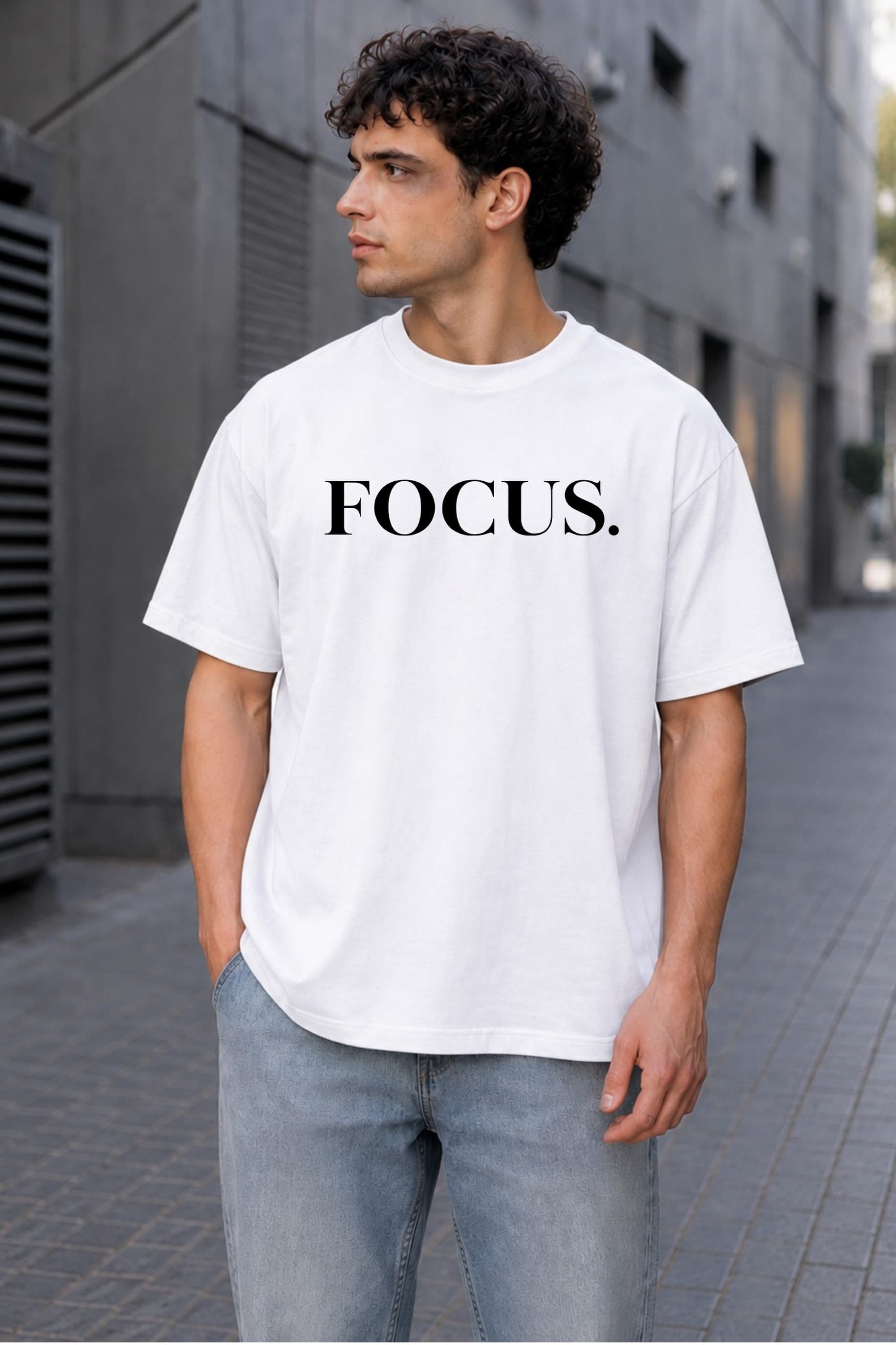 Focus. Risk. Premium Oversized Graphic T-Shirt for Men