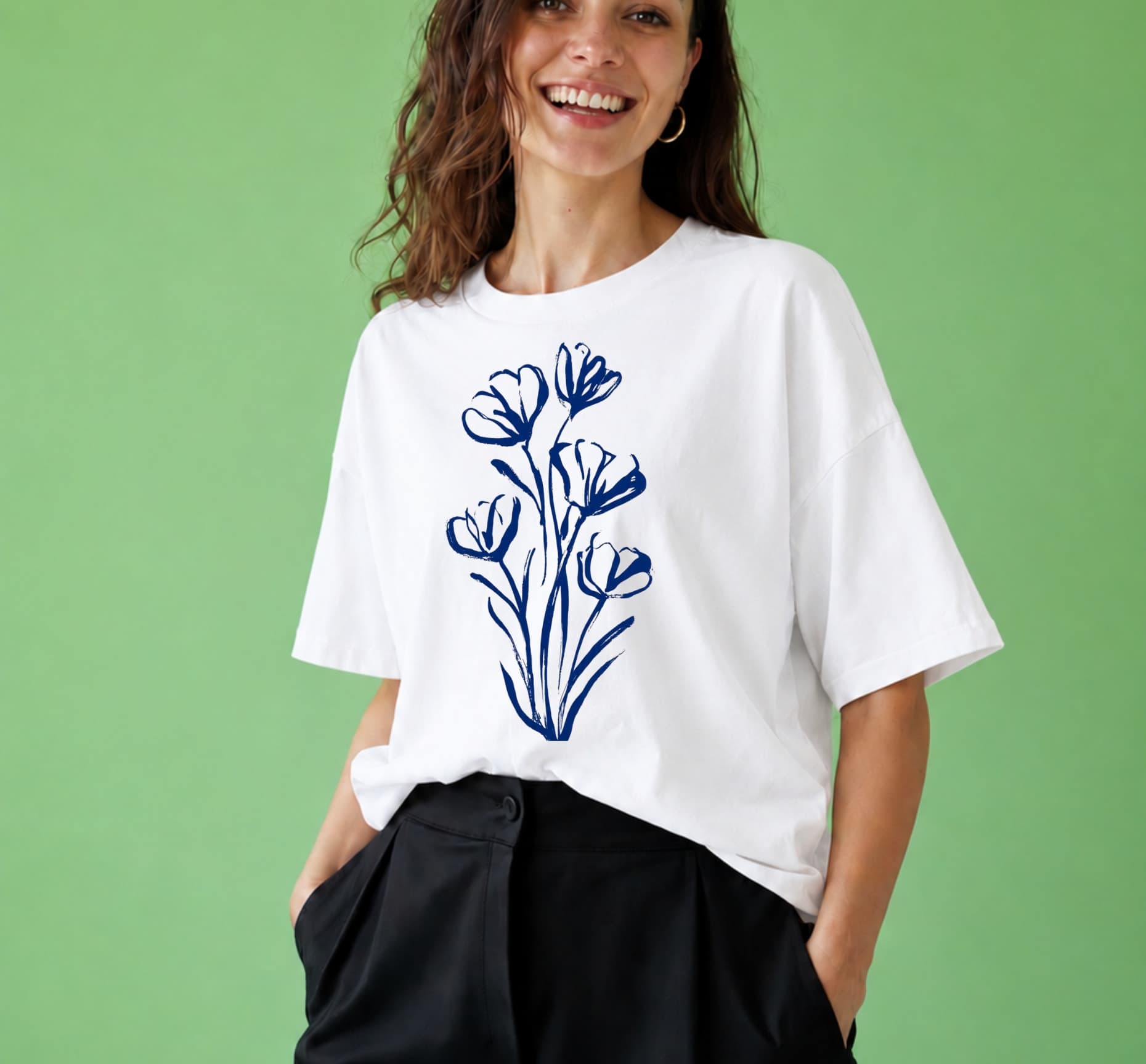 Tropical Escape Oversized Graphic T-Shirt for Women alternate