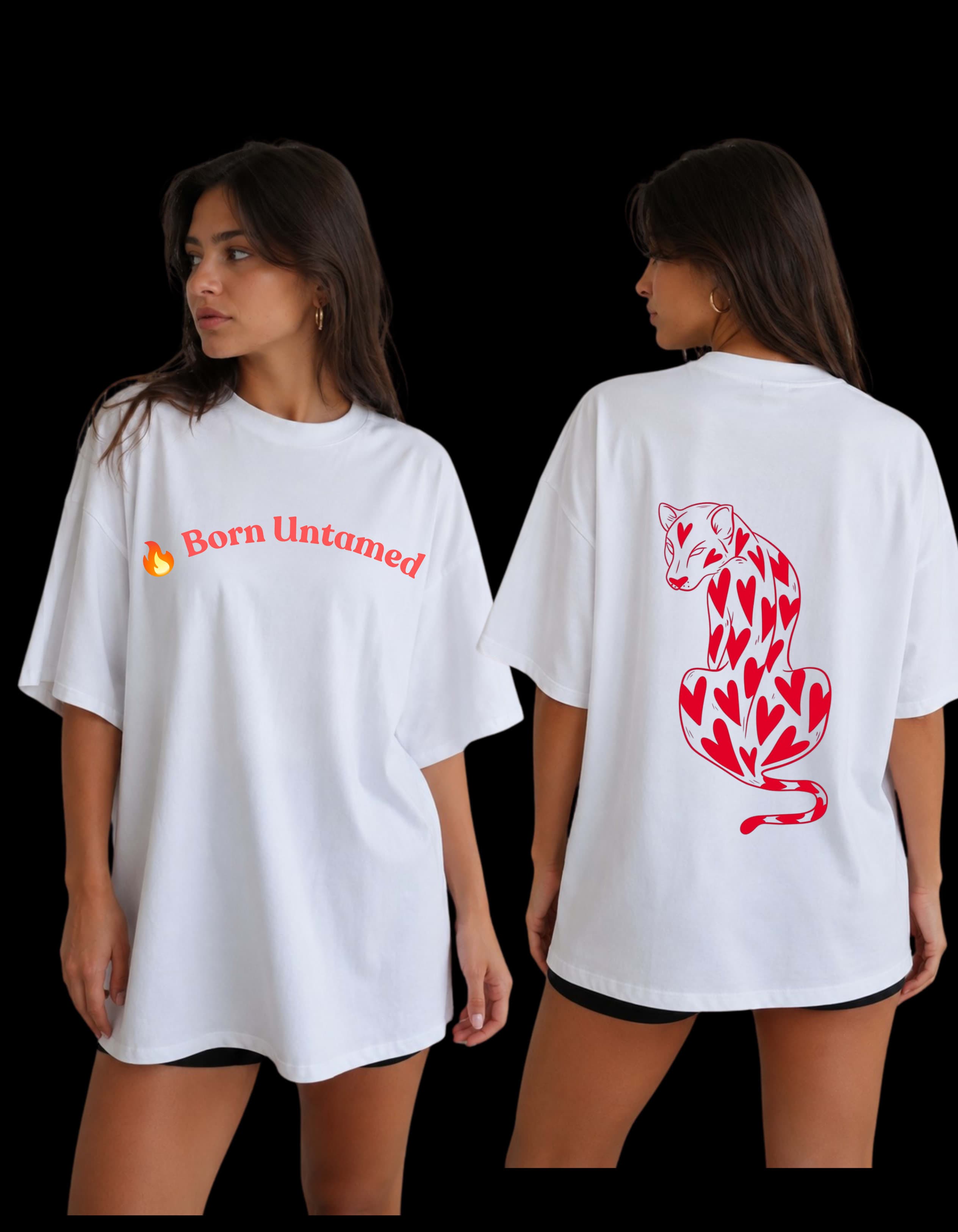 Born Untamed Oversized Graphic T-Shirt for Women