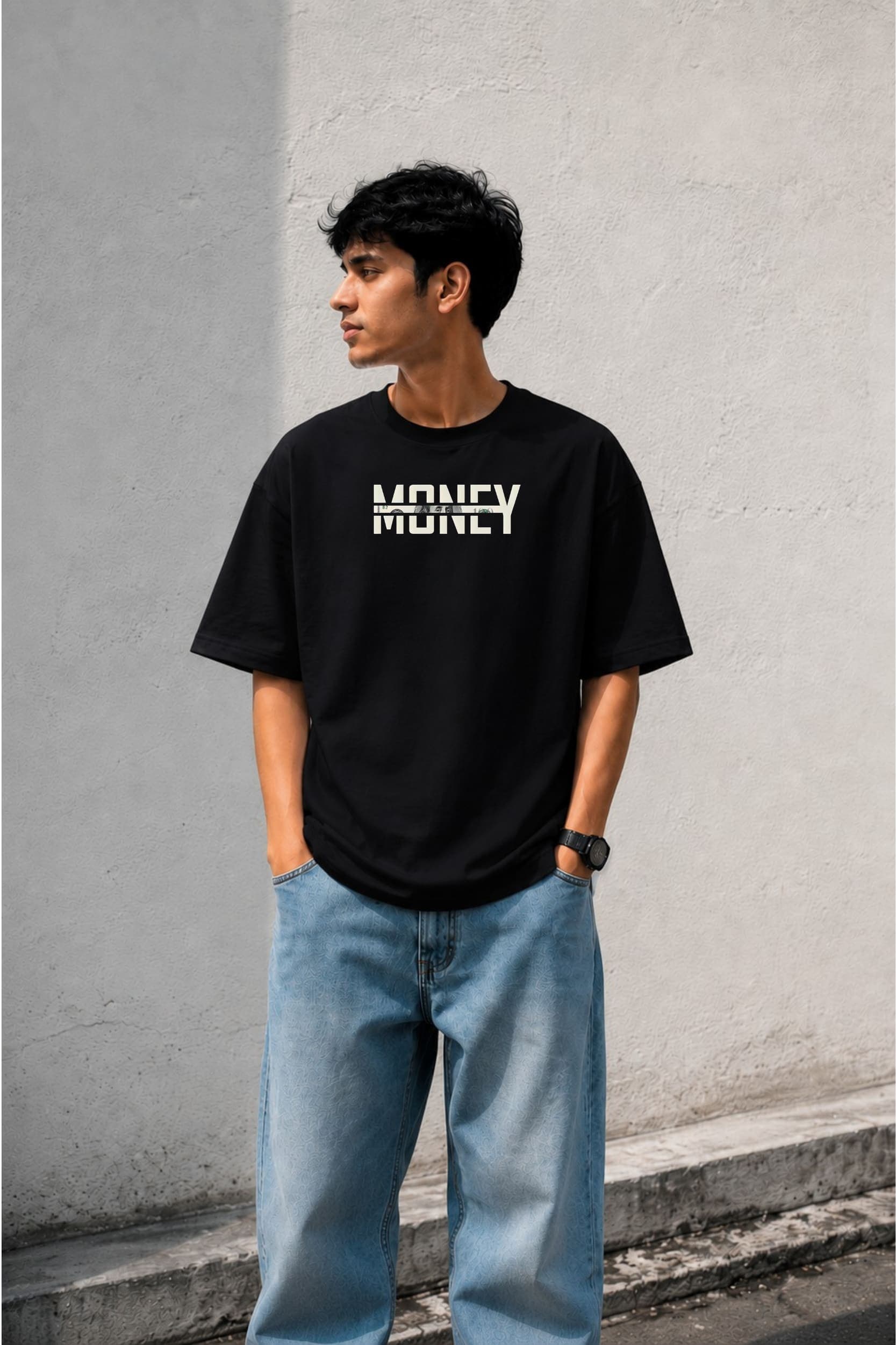 Born Rich Oversized Graphic T-Shirt for Men