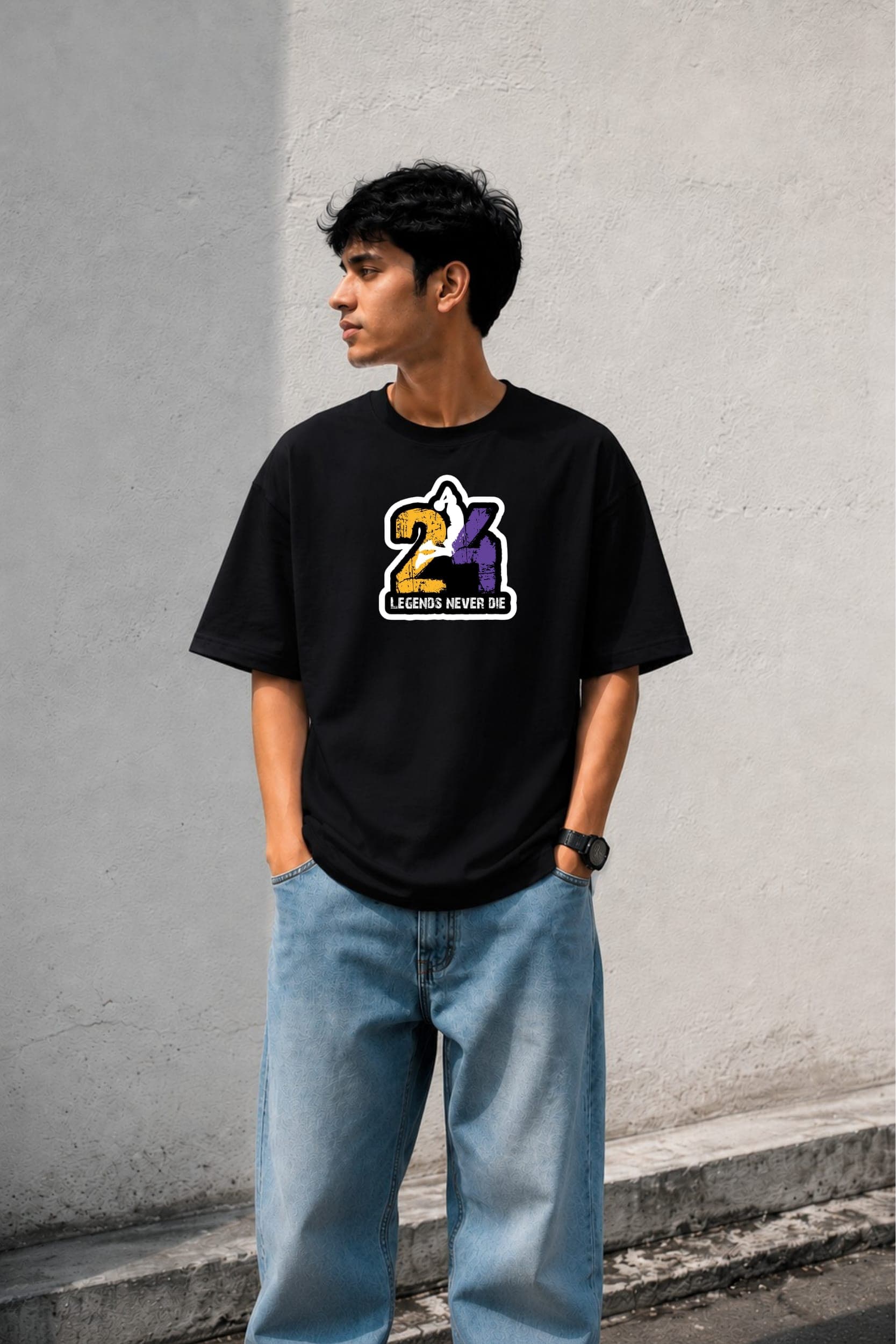 Legends Never Die 24 Oversized Graphic T-Shirt for Men