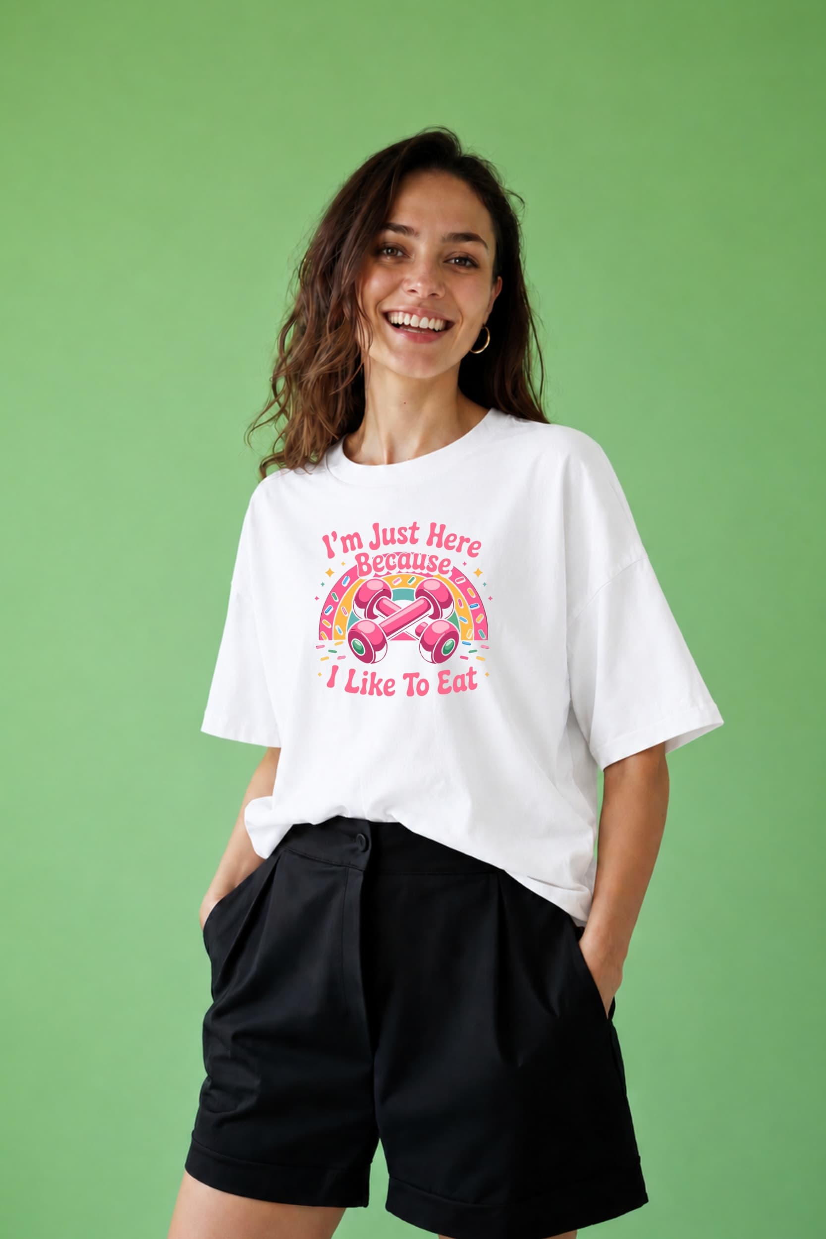 I'm Just Here Because I Like To Eat Oversized T-Shirt for Women alternate
