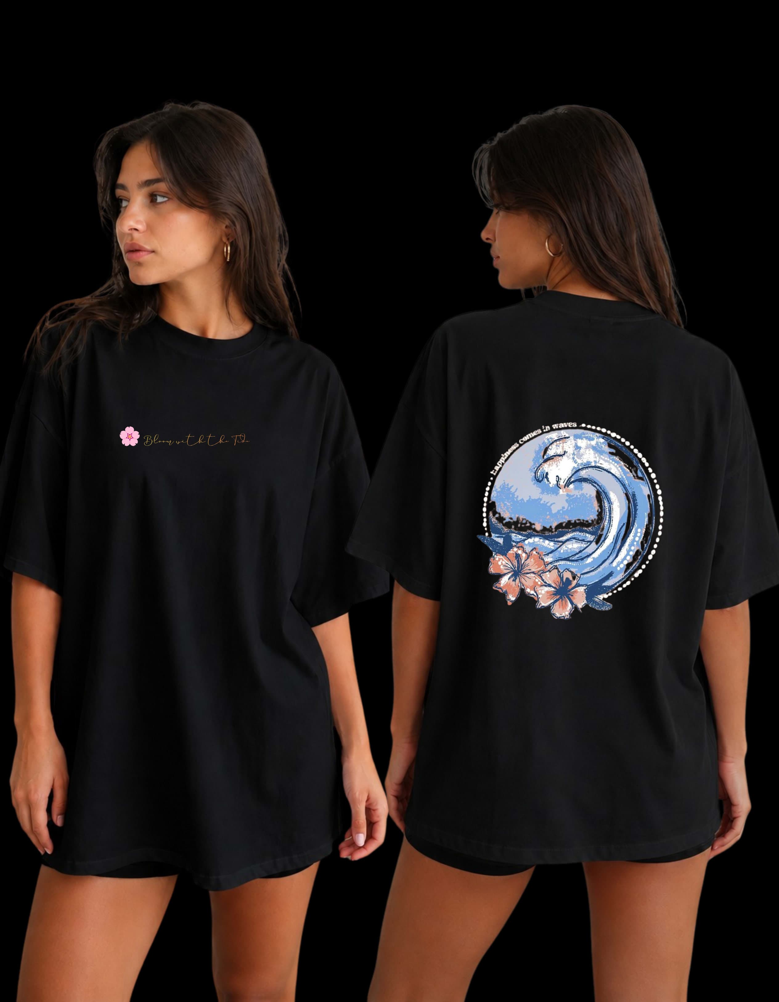Bloom with the Tide Oversized Graphic T-Shirt for Women