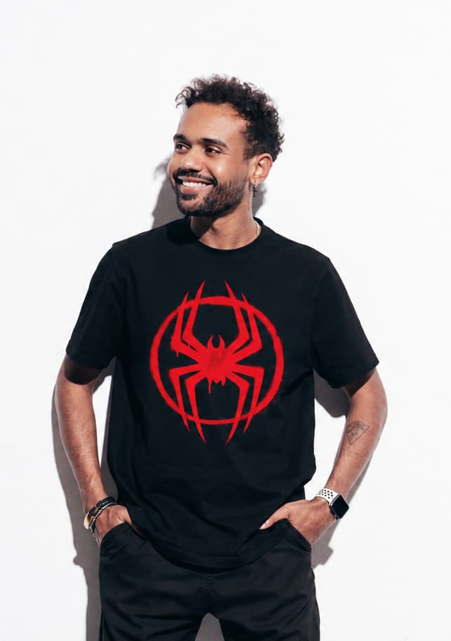 Men's Spider Graphic T-Shirt โ Black