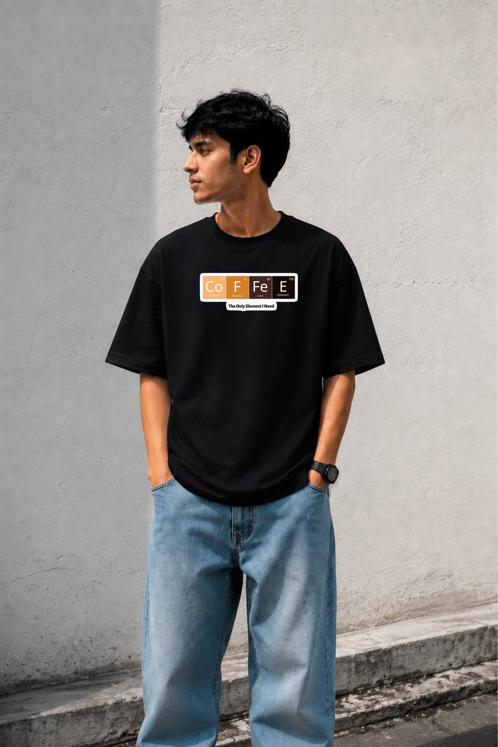 COFFEE Periodic Table Oversized Graphic T-Shirt โ Unisex