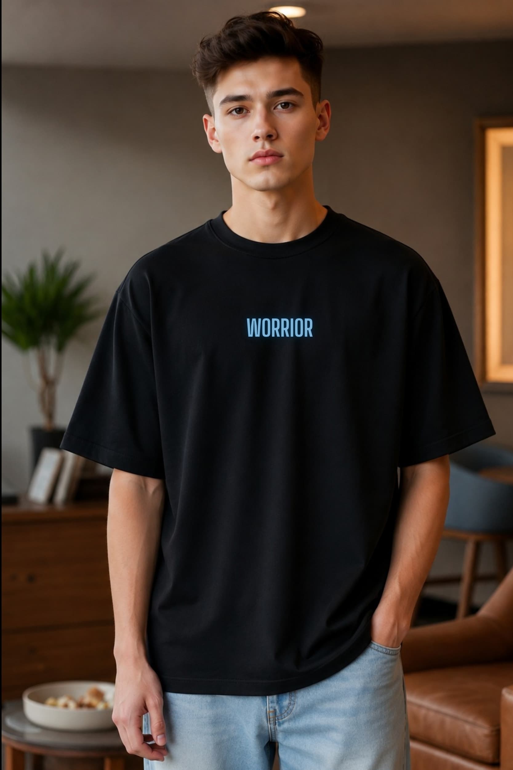 Warrior Shadow Oversized Graphic T-Shirt โ Men's