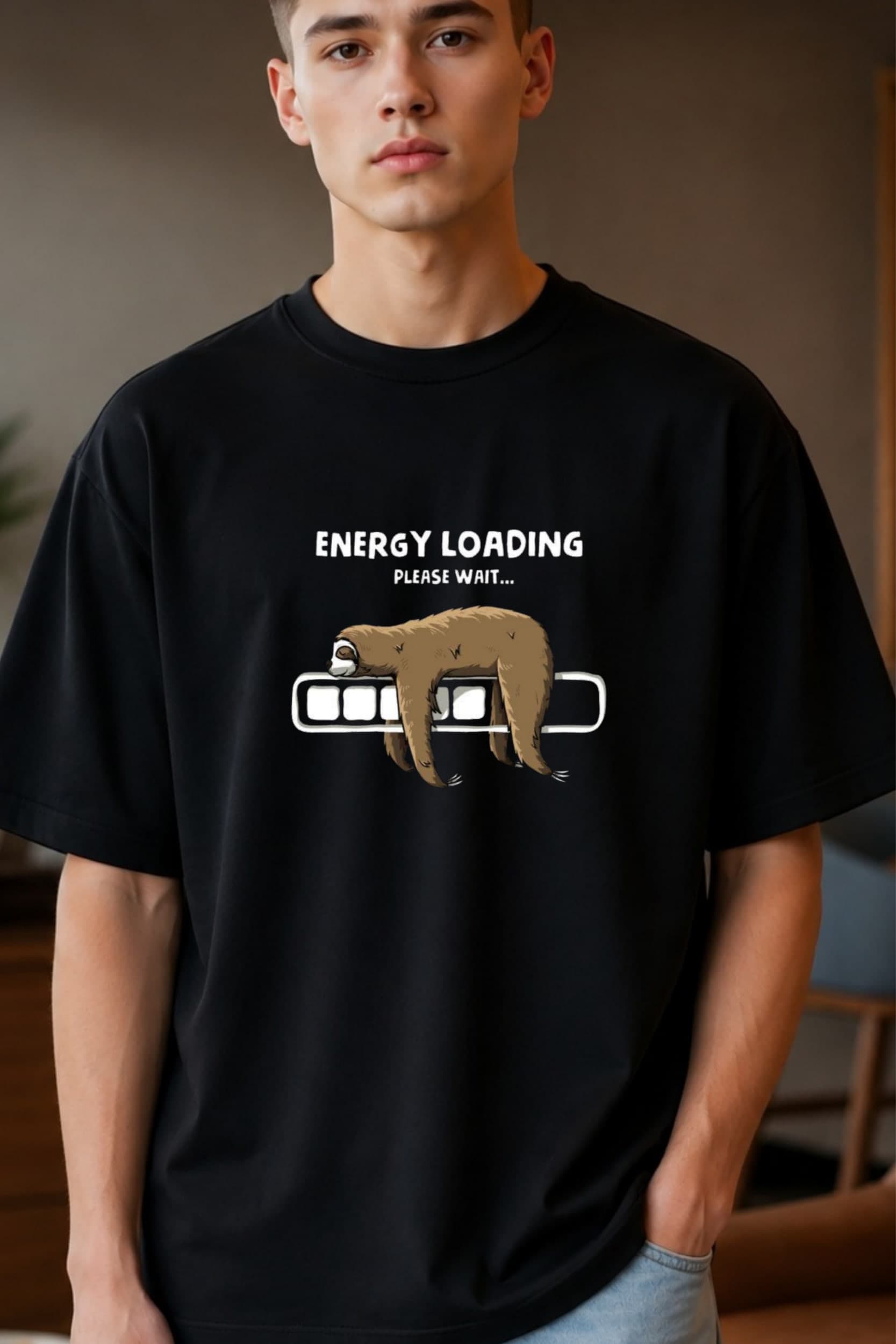 ๐ฆฅ Energy Loading Graphic Oversized T-Shirt alternate