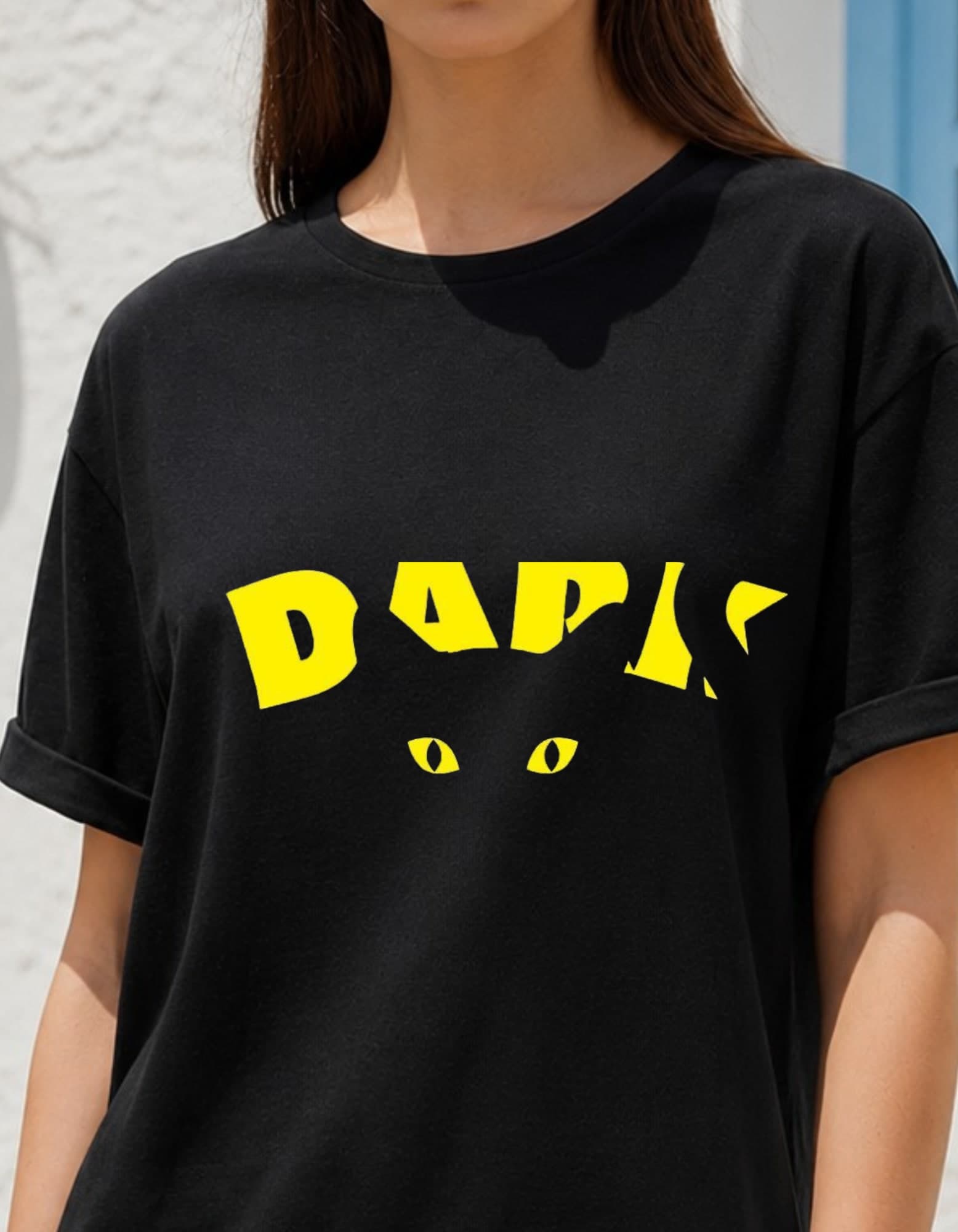 Dark Cat Oversized Graphic T-Shirt alternate