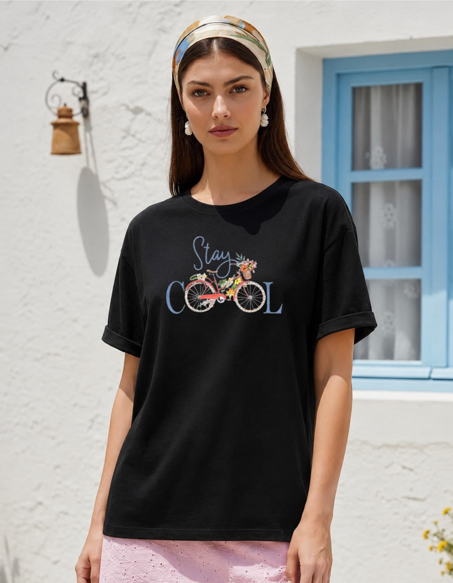 Stay Cool Oversized Graphic T-Shirt for Women