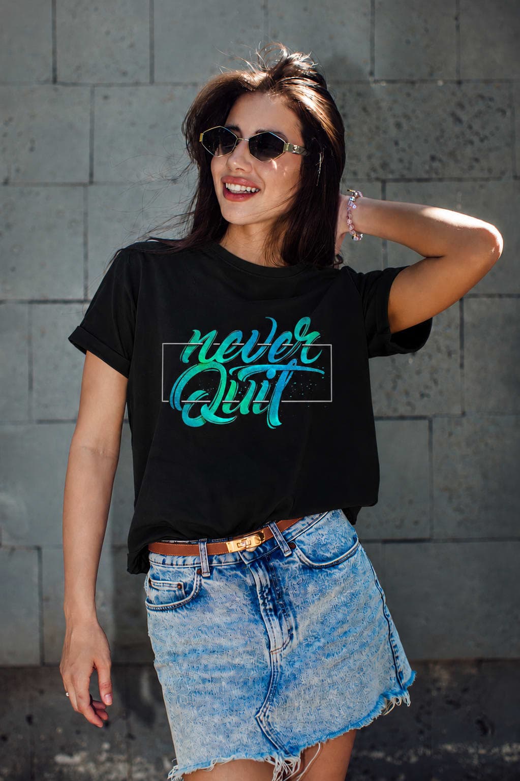 Never Quit Graphic Oversized T-Shirt alternate