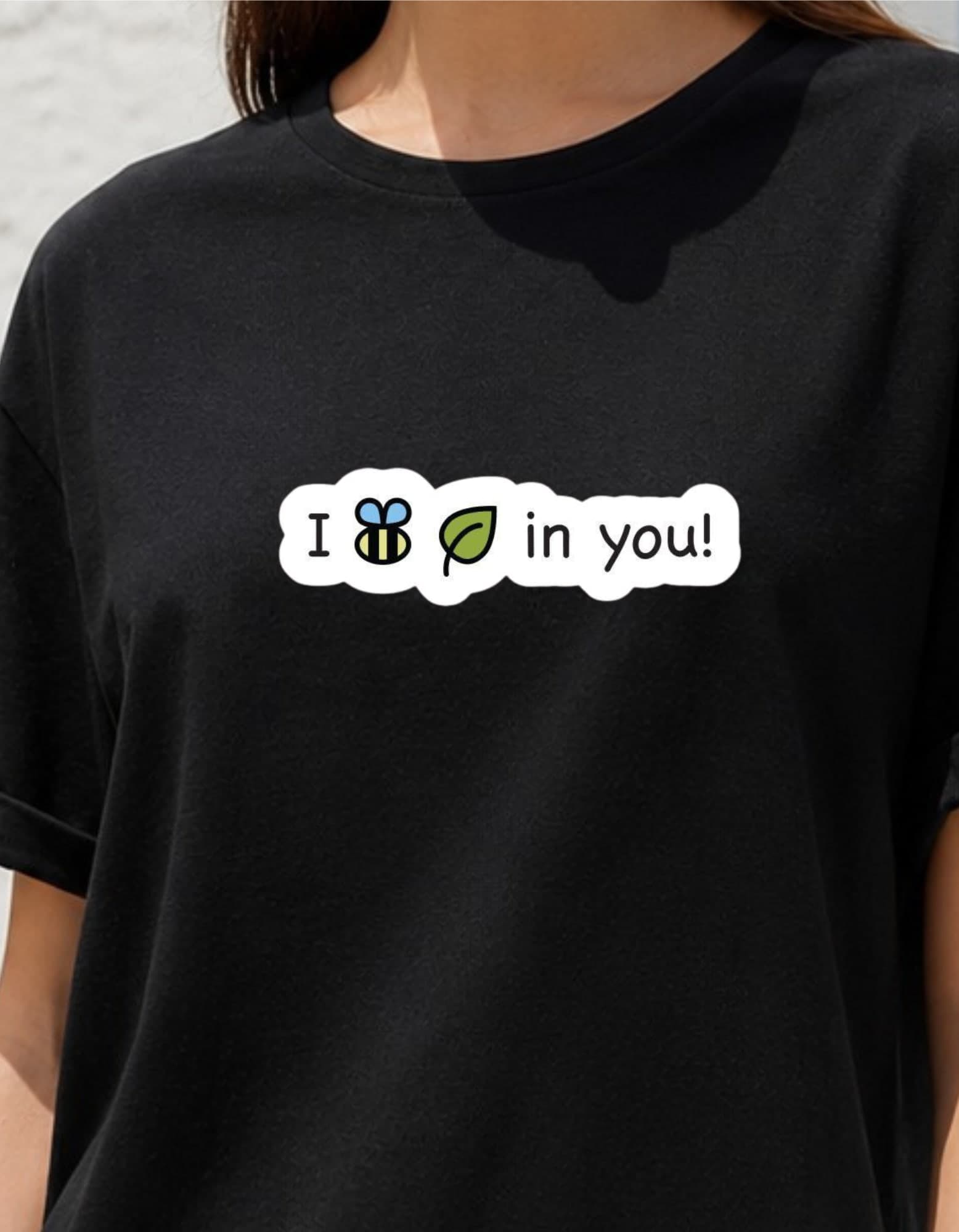 I Bee-Leaf in You Oversized Graphic T-Shirt for Women