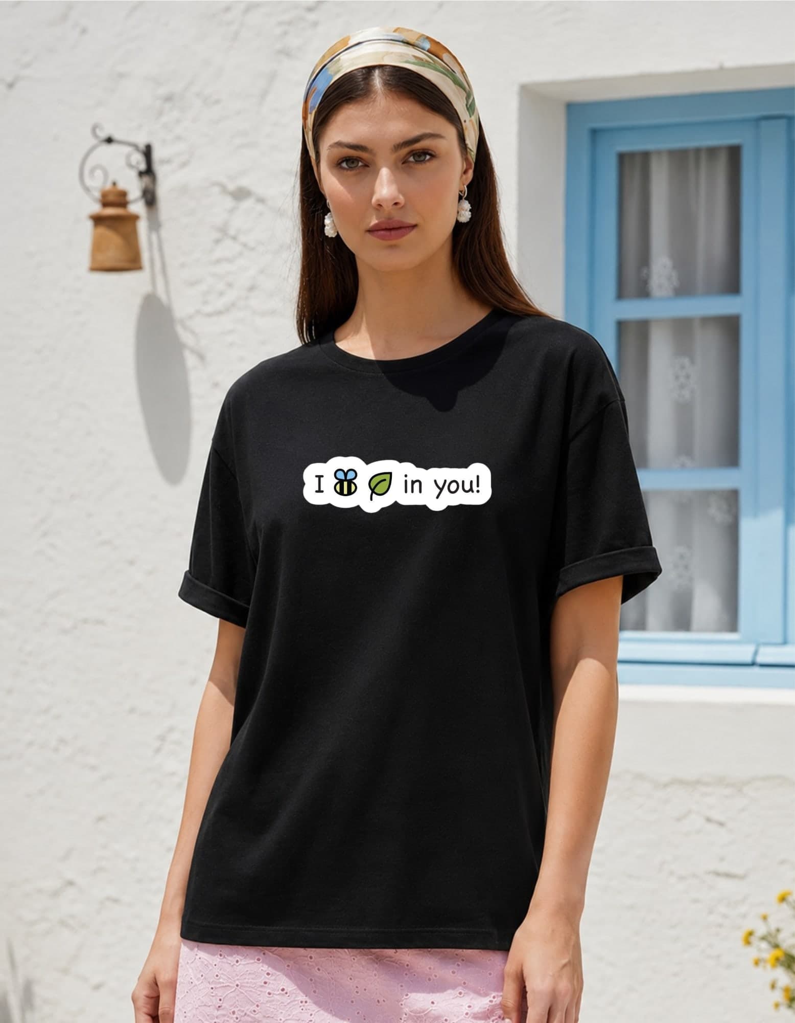 I Bee-Leaf in You Oversized Graphic T-Shirt for Women alternate