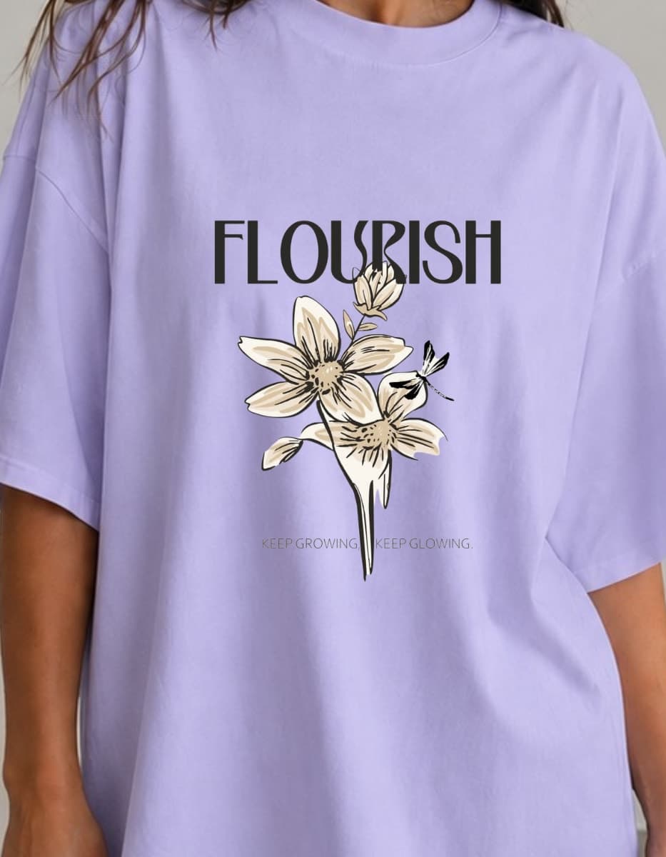 Flourish Oversized Graphic T-Shirt for Women alternate