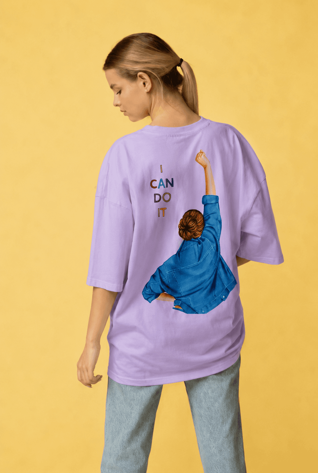 Women's "I Can Do It" Oversized Graphic T-Shirt – Lavender