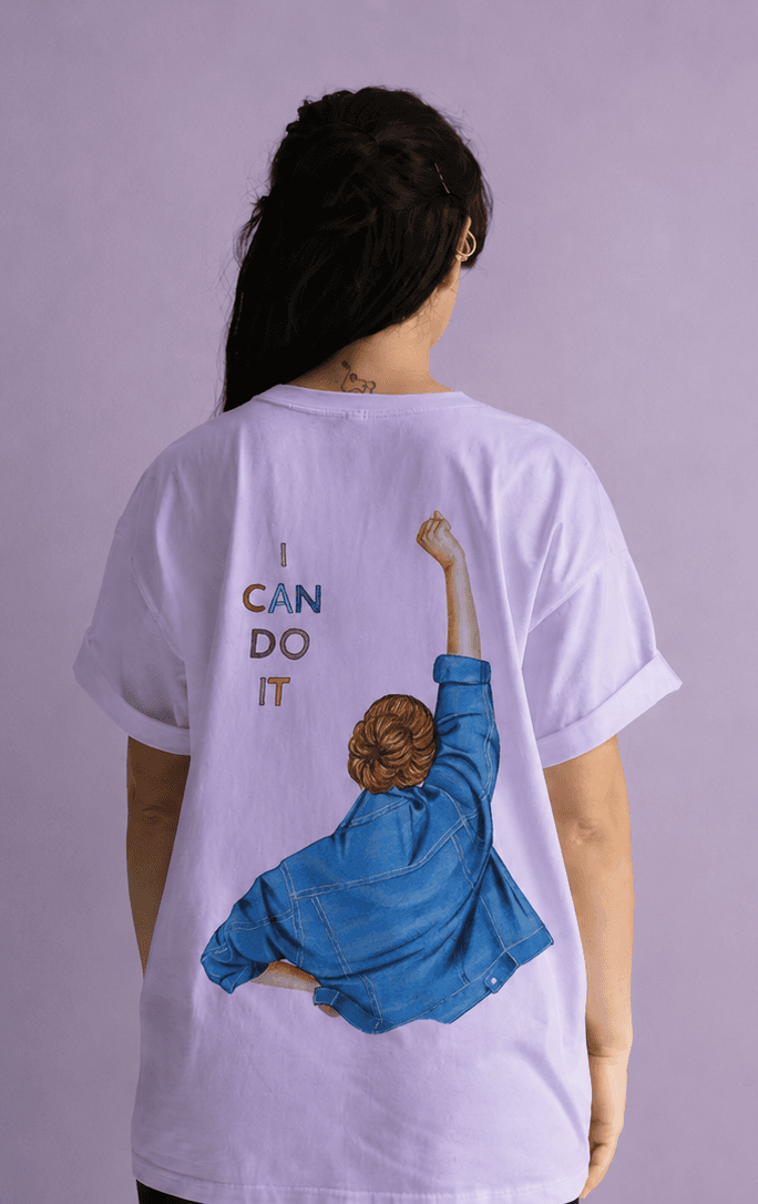 Women's "I Can Do It" Oversized Graphic T-Shirt – Lavender alternate