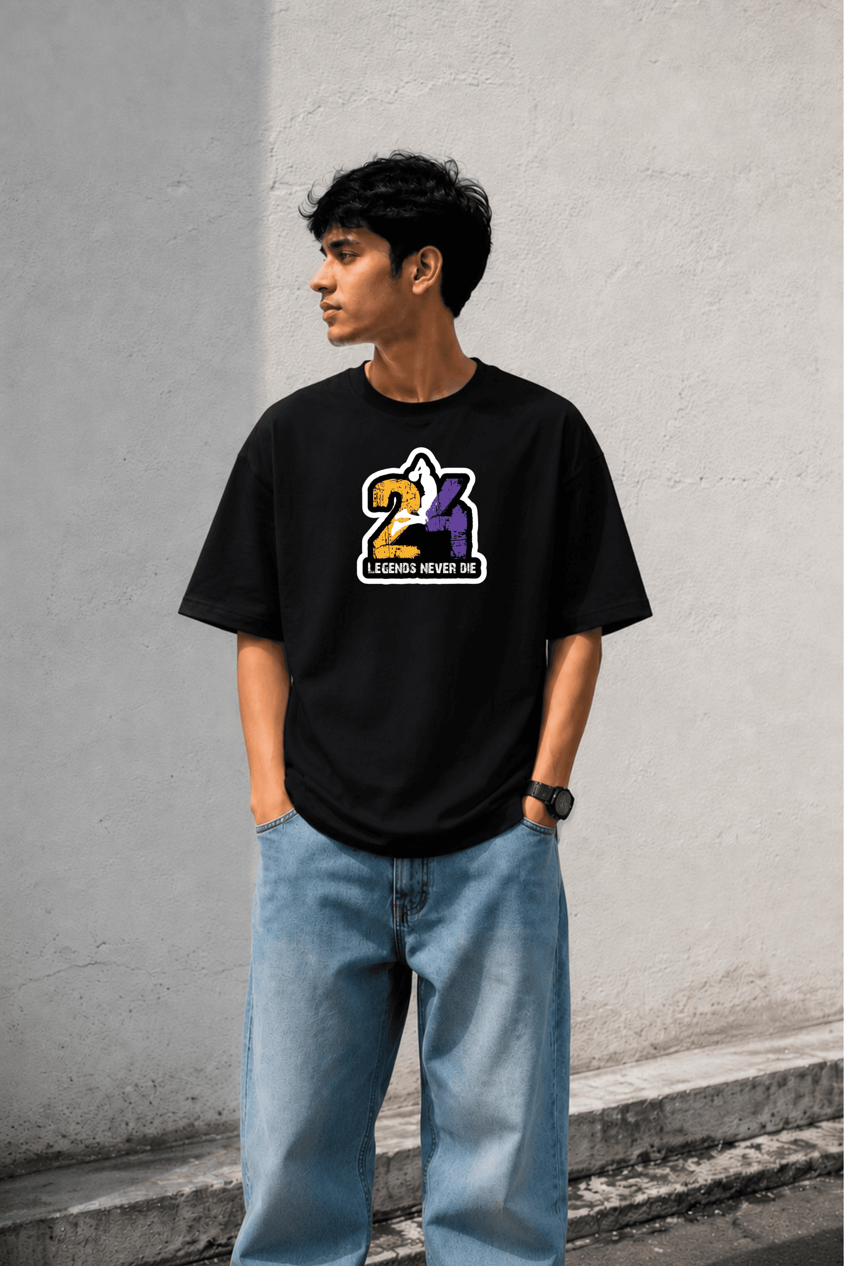 Legends Never Die 24 Oversized Graphic T-Shirt for Men