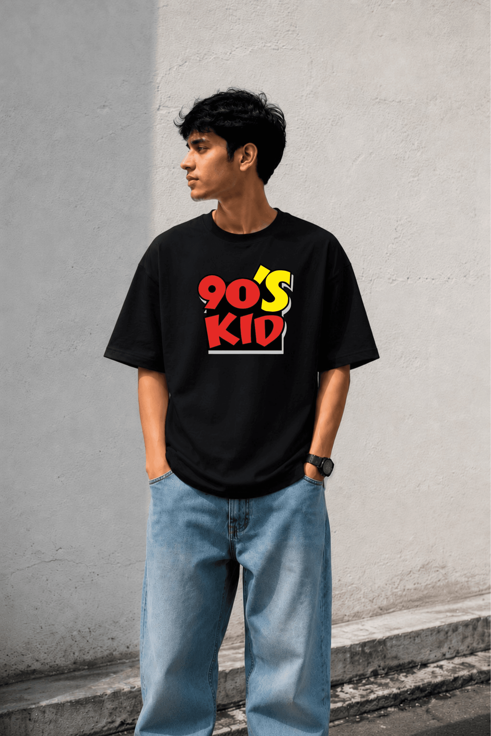 90's Kid Oversized Graphic T-Shirt for Men